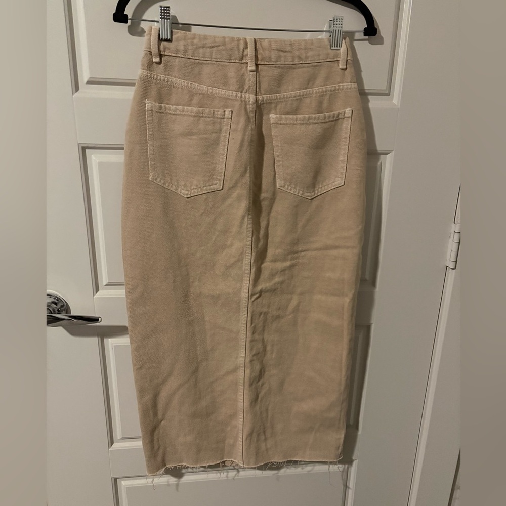 Zara Tan Denim Skirt - Picture 2 of 2
